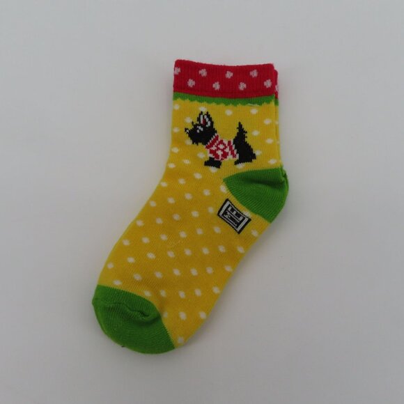 Mary Engelbreit Childrens Sock 6-8 Polka Dot Scottie Dog Scottish Terrier NEW - Picture 6 of 8